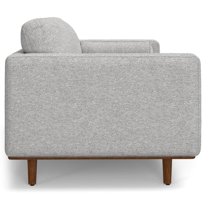 SIMPLIHOME Morrison Mid-Century Modern 89 Inch Wide Sofa in Mist Grey Woven-Blend Fabric, For the Living Room and Family Room