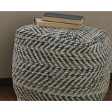 Signature Design by Ashley A1000445 Pouf, Blue & White Signature Design by Ashley