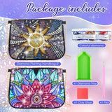 Geyoga 2 Pcs Diamond Art Purses Handbag Diamond Art Kits for Adults Sunflower and Flower Crossbody Bag 5D DIY Shoulder Makeup Bag Chain Leather Clutch Purse Geyoga