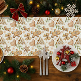 Gingerbread Man Table Runner Country Christmas Gingerbread House Table Runners Seasonal Kitchen Dining Table Decoration for Winter Farmhouse Home Party Banquet Decor 13x72 Inch GPGHE