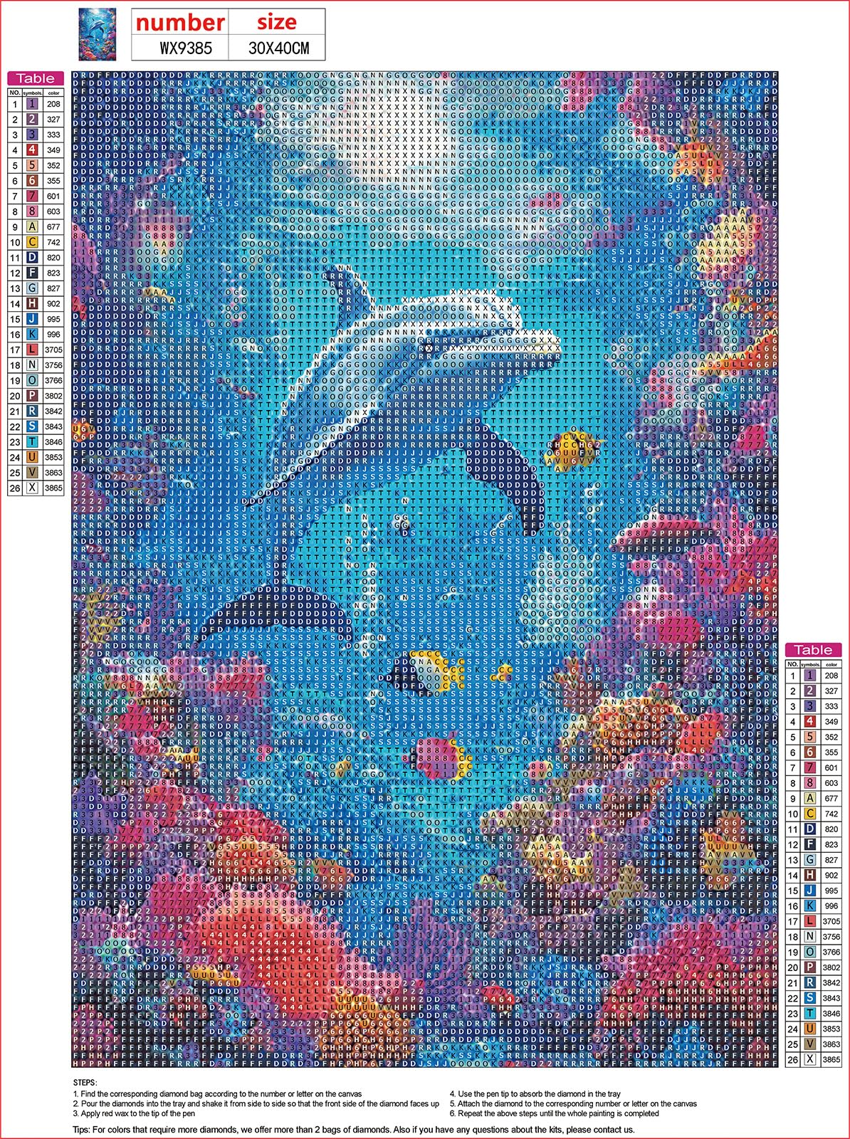 MXJSUA Ocean Dolphin Diamond Painting Kits for Adults, 5D Underwater World Diamond Art Kits for Beginners, DIY Full Drill Crystal Gem Painting Kits for Home Wall Decor 12x16 Inch MXJSUA