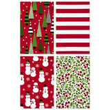 Hallmark Medium Christmas Gift Boxes with Lids (12 Shirt Boxes, 4 Designs: Trees, Stripes, Snowmen, Holly) for Christmas, Holiday Parties, Hostess Gifts Hallmark