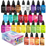 Airbrush Paint Set, 30 Water-Based, Quick-Drying Colors for Artists & Beginners, Ideal for Wood, Ceramic, Paper, Plaster, Canvas, Plastic (30 ml/bottle) Piccassio