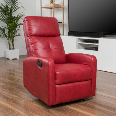 Christopher Knight Home Samedi PU Recliner, Oxblood Red