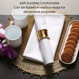 Cotton Clinic Cloth Dinner Napkins – Perfect Everyday Use Table Napkins – Soft Durable Washable – Ideal for Party Wedding Christmas Easter – Set of 12-17x17 inches White Napkins Cotton Clinic