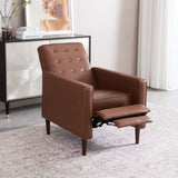 Christopher Knight Home Randolph Mid-Century Modern Button Tufted Recliner, Cognac Brown and Dark Espresso Christopher Knight Home
