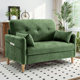 Hanherry Loveseat Sofa, 47” Small Couch for Living Room, Comfy Chenille Fabric Love Seat for Bedroom with Throw Pillow,Removable Cushion Cover,Couches for Small Space,Apartment,Dorm Hanherry