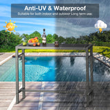 Mr IRONSTONE Outdoor Bar Table 47'' Patio Table Pub Height Dining Table with Waterproof Top and Hammer Finish Stand for Hot Tub, Garden, Backyard, Indoor Mr IRONSTONE