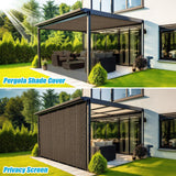 Amagenix 90% Pergola Shade Cover 10'X 18' Mocha Sun Shade Cloth with Grommets GN07 for Outdoor Garden Patio Porch, Commercial Grade 200 GSM - Cable Zip Ties Included (We Customized) Amagenix