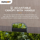 Sunjoy Outdoor Pergola 11 x 11 ft. Black Steel Pergolas with Retractable Tan Sun Shade Canopy for Patio, Backyard, Garden Activities by SummerCove Sunjoy