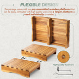 FANATU Wooden Platform Step Stool, 24.7" Step Platform for Adults & Elderly - Durable Mobility Stepping and Stair Assist Indoor & Outdoor, Heavy Duty/Non-Slip Step Stool for Handicap, Bedroom, Kitchen FANATU