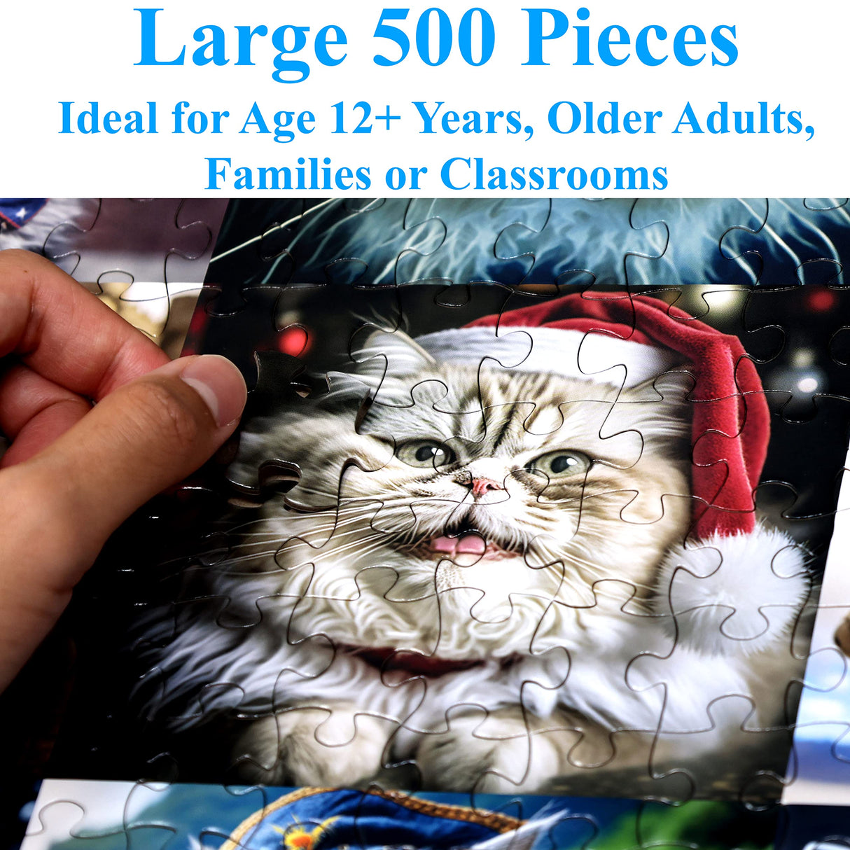 Think2Master Cute Cats 250 Pieces Jigsaw Puzzle Featuring heartwarming Kittens and Cats. Fun Toy for Kids, School & Families. Great Gift for Boys & Girls Ages 8+. Size: 14.2” X 19.3” THINK2MASTER