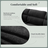 Merax 110 * 62" Modern 5 Seat Convertible Sectional Sofa with Ottoman & 5 Pillows, Cloud Chenille L-Shaped Reversible Couch Set for Living Room,Apartment, Black Merax