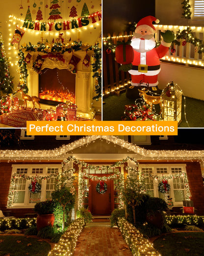 shineshine Christmas Lights 1000 LED 328 FT, IP67 Waterproof Plug in Warm White Christmas Tree Lights with Remote and Timer, House Xmas Holiday Indoor Decorations Outdoor Christmas Lights