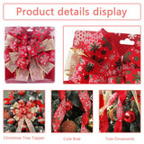 Christmas Tree Topper Bow, 44X12 Inch Artificial Xmas Tree Flower Topper Decor, for Family, Wedding, Birthday Party, Indoor Outdoor Thanksgiving Christmas Decoration - Red/Gold/Snowflake. RoseCraft