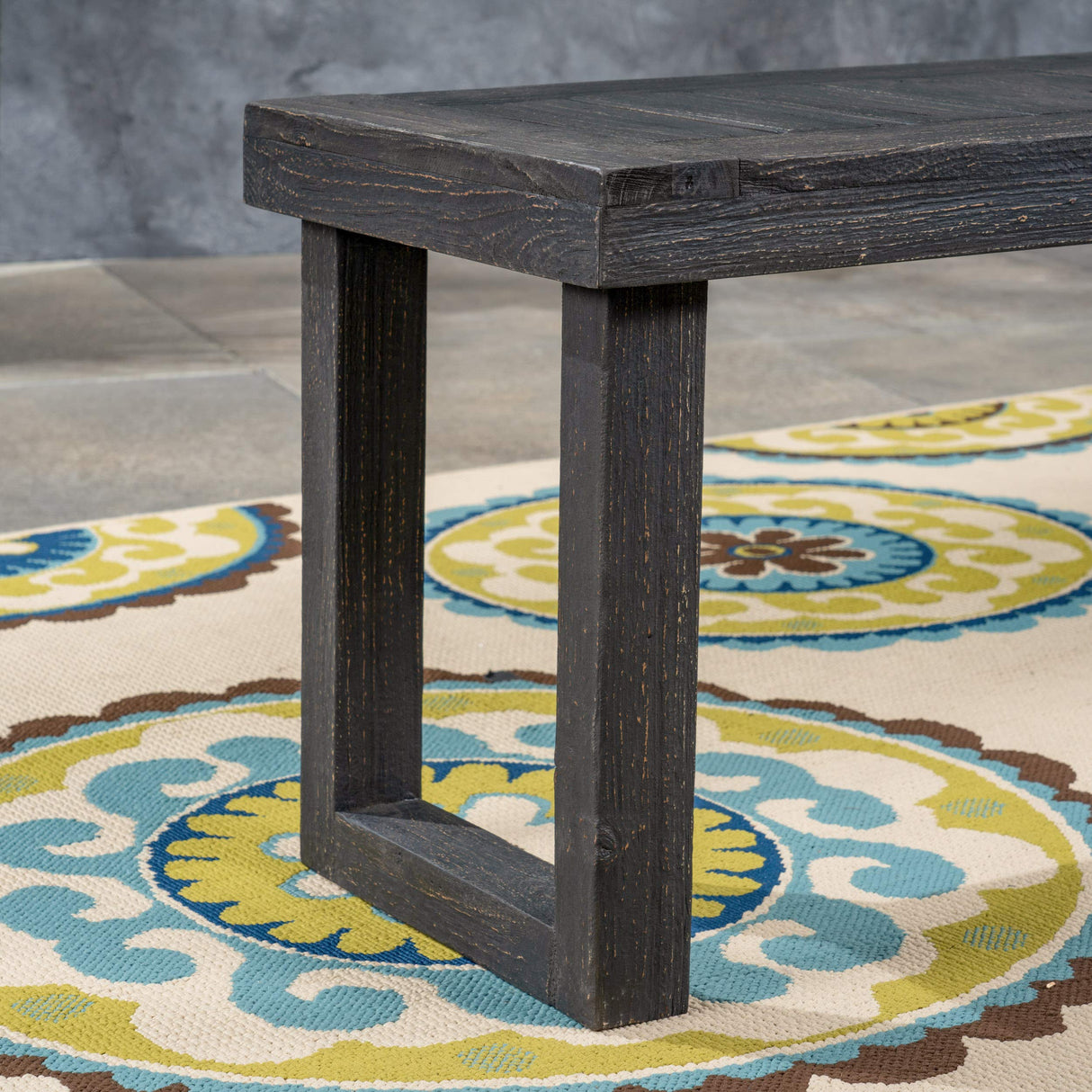 Christopher Knight Home Kemp Outdoor Acacia Wood Bench, Gray Finish, Sandblast Dark Grey Christopher Knight Home
