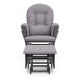Storkcraft Premium Hoop Glider and Ottoman (Gray with Gray Swirl) – Padded Cushions with Storage Pocket, Smooth Rocking Motion, Easy to Assemble, Solid Hardwood Base Storkcraft