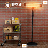 SereneLife Infrared Patio Heater, Electric Patio Heater for Indoor/Outdoor Use, Portable Stand Heater with Remote Control, 1500 W, for Restaurant, Patio, Backyard, Garage, Decks (Black) SereneLife