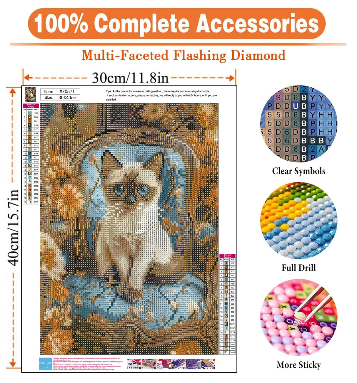 igoodom Diamond Art Kits for Adults, Cat Diamond Art Kits, Full Drill Round Cat Diamond Painting Kits, DIY Gem Art and Crafts for Home Wall Decor Gift 12x16inch igoodom