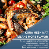 Kona Mesh Grill Mats for Outdoor Grill - Nonstick BBQ Grill Mat & Smoker Mat | The Revolutionary BBQ Net Grilling Mats for The Ultimate Grilling Experience, Set of 2, 16 x 13 Kona