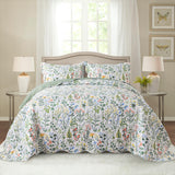 HoneiLife Queen Quilt Bedding Set - 3 Pieces Microfiber Quilt Sets Lightweight Bedspreads Reversible Coverlets Retro Bed Cover Floral Bedding Set Wildflower Quilts All Season Use HoneiLife