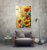 Acelii Fall 5D Diamond Art Kits for Adults Beginners,Sunflower DIY Full Round Drill Diamond Painting Kits,Autumn Paint by Diamonds Dots Gem Art Easy,Home Wall Decor 11.8x15.7 Inch Acelii