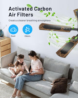 CubiCubi Ceiling Fan, 52" Low Profile Ceiling Fans with Lights and Remote/APP Control, Flush Mount, 5CCT, Stepless Dimmable, Super Quiet, 6 Speeds, Modern Ceiling Fans for Bedroom Living Room, Black CubiCubi