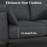 Plococo Simple Style Modern Loveseat Couch Sofa with USB Charge Port, 2 Pillows,Metel Legs for Primary Living Space, Bed Room, Office (Grey) Plococo