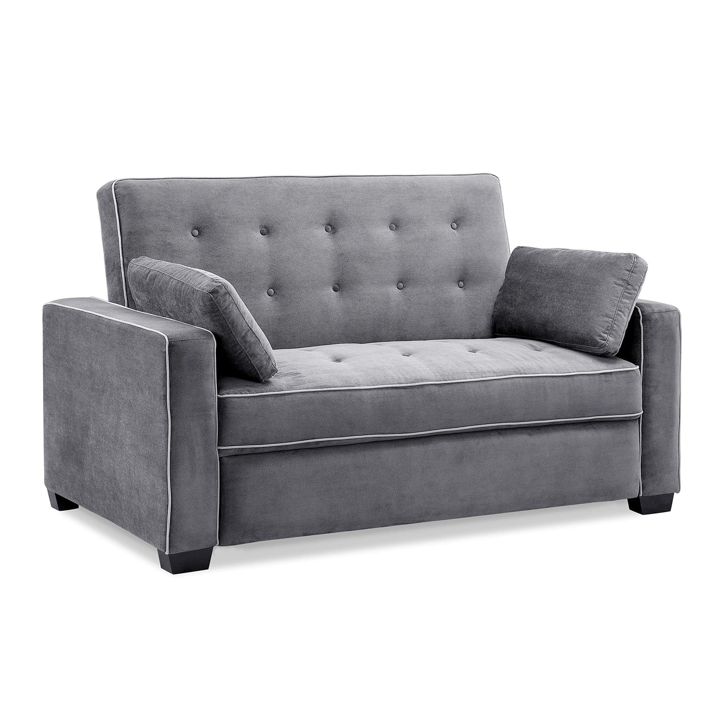 Serta Ainsley Loveseat with Pull Out Sleeper Microfiber Charcoal Full