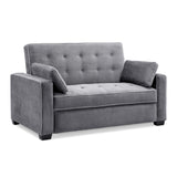 Serta Ainsley Loveseat with Pull Out Sleeper Microfiber Charcoal Full Serta
