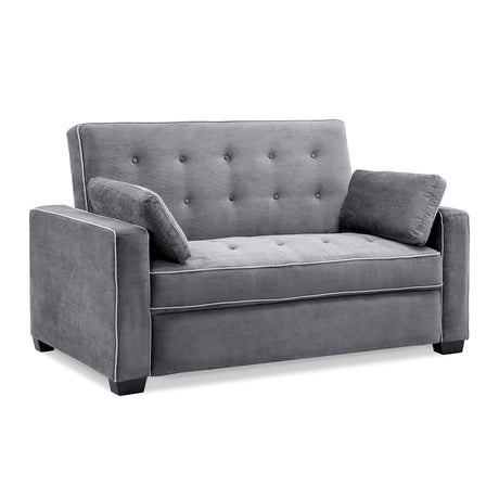Serta Ainsley Loveseat with Pull Out Sleeper Microfiber Charcoal Full Serta