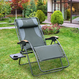 PORTAL Zero Gravity Oversized, Folding Reclining Patio, Full Padded Outdoor Foldable Lounge Chair with Adjustable Headrest, Support 350 LBS, Green PORTAL