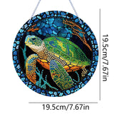 LYENYI Sea Turtle Hanging Ornament, Acrylic Diamond Painting Pendant, 7.48 inch, Green, Birthday, Wedding, Thanksgiving, Graduation, Anniversary, Halloween, Christmas Gift Sesyomr