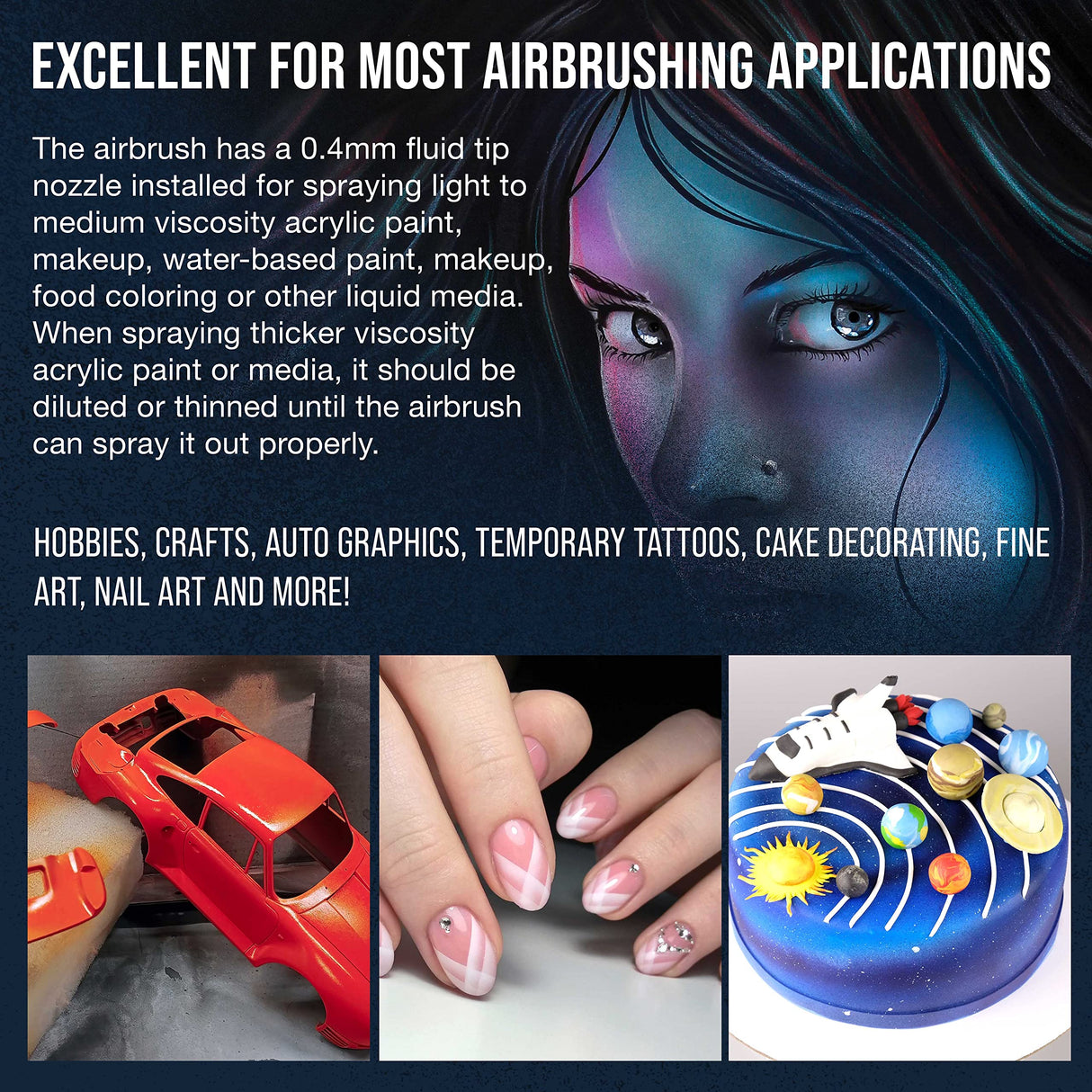 Master Airbrush Powerful Cordless Airbrushing System Kit - 20 to 36 PSI, Portable Rechargeable Air Compressor Professional Artist Set, How to Guide - Acrylic Paint, Makeup, Cake, Hobbies Crafts, Model Master Airbrush