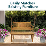 Sunnydaze 45-Inch Solid Teak Rectangular Outdoor Coffee Table - Patio Coffee Table for Outside - Light Brown Wood Stain Finish Sunnydaze