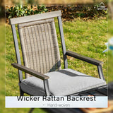 MFSTUDIO 3-Piece Outdoor Bar Set with 2 Swivel Wicker Rattan Cushion Chairs and 1 Metal Table, Perfect Patio Counter Height Table and Chairs MFSTUDIO