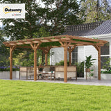 Outsunny 12' x 16' Outdoor Pergola, Wood Gazebo Grape Trellis with Stable Structure for Climbing Plant Support, Garden, Patio, Backyard, Deck Outsunny