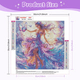 NEWENMO Fairy Diamonds Painting Kits for Adults Beginner, DIY 5D Butterfly Diamond Art Paint with Round Diamonds, Full Drill Diamonds Art Painting Kit Perfect for Home Wall Decor 12x12 Inch NEWENMO