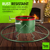 Yard Butler Santa's Helper - Easy to Use & Assemble Christmas Tree Stand - Durable & Sturdy Stand Made with Anti-Rust Steel - Beautiful Addition to Holiday Decor - 6' to 11' Trees - Green Yard Butler