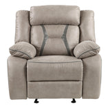 Steve Silver Co Tyson Manual Recliner, Transitiona,l Contemporary, Traditional, Grey Leatherette, Living Room, Home Theater Seating, Single Sofa, 39.4" D x 41" W x 41" H, Grey Steve Silver