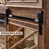 OKD 75” Fireplace TV Stand for 85 Inch TV,Farmhouse Highboy Entertainment Center with 36” Electric Fireplace,Modern Media Console Table with Drawers Storage&Cabinets for Living Room,Reclaimed Barnwood OKD