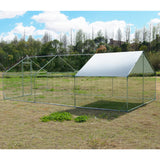 Large Metal Chicken Coop Walk-in Poultry Cage Hen Run House Habitat Spire Shaped Cage with Waterproof and Anti-Ultraviolet Cover for Outdoor Backyard Farm Use (19.68’ L×9.84’ W) Polar Aurora