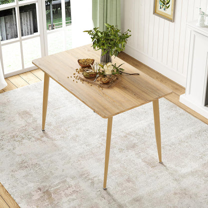 STARY 47.2" Rectangular Dining Table Seats Up to 4-6 People with Wood Tabletop and Metal Frame, Natural - WoodArtSupply