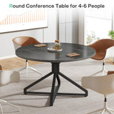 Tribesigns Round Conference Table, 47" Small Meeting Table for 4 People, Circle Seminar Table Reception Negotiation for Office Conference Room (Only Table) (Grey) Tribesigns