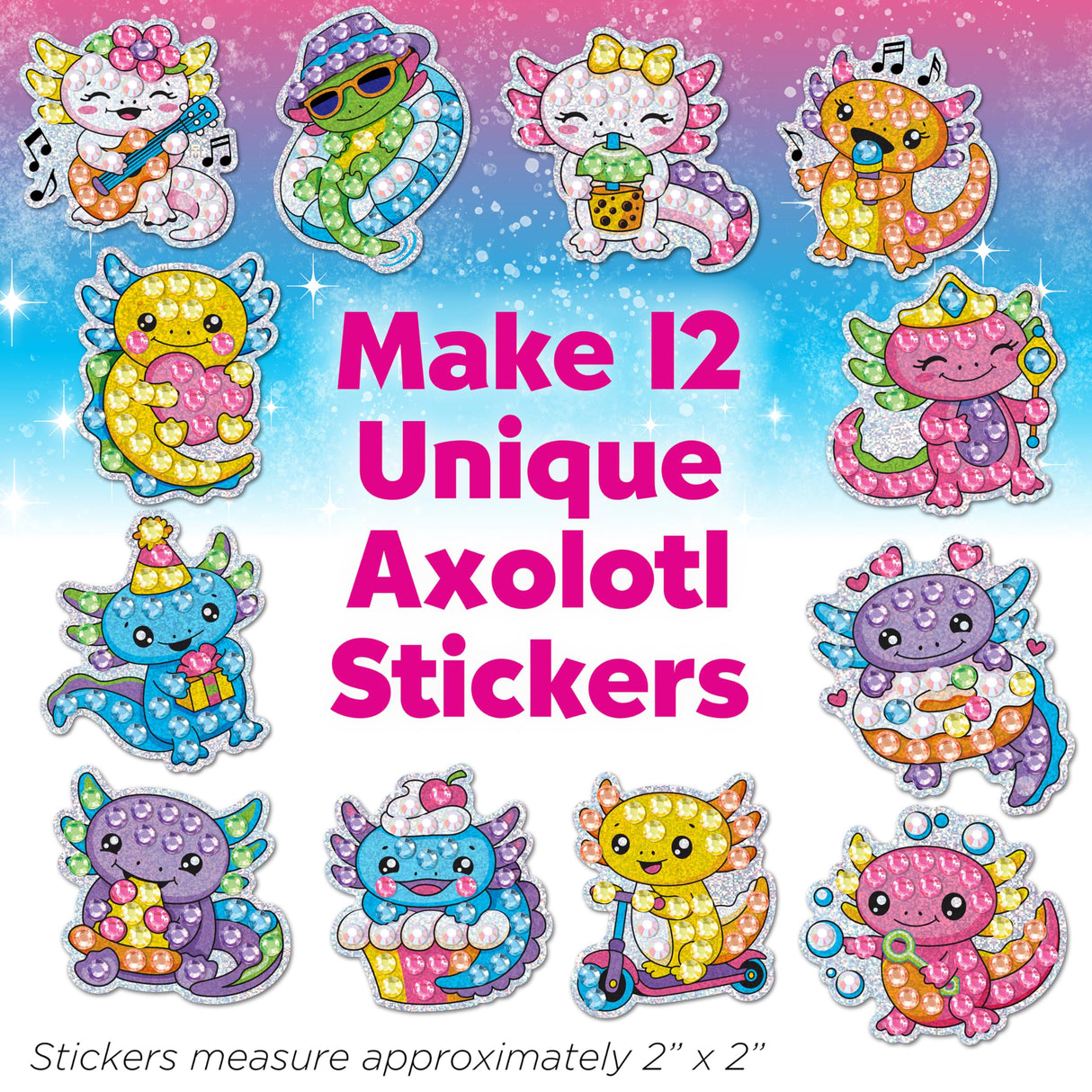 Creativity for Kids Big Gem Diamond Painting Kit: Axolotl Stickers & Suncatcher Kit - Boys and Girls Art & Craft, Axolotl Toys and Gifts for Kids (Ages 6+) Creativity for Kids
