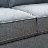 Mellow HANA Modern Linen Fabric Sofa Couch with Armrest Pockets, Dark Heather Grey Mellow