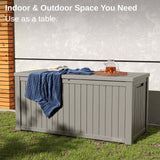 EAST OAK Outdoor Storage Box, 180 Gallon Deck Box, Large Resin Storage Bin for Patio Cushions, Gardening Tools, Lockable, Waterproof and UV Resistant, Grey EAST OAK