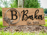 Personalized Wedding Gift | Custom Wood Sign | Wooden Last Name Established Sign | Family Name Sign Wooden Sign | Bridal Shower Gift | Anniversary Laser Woodworker