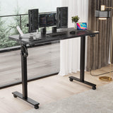 Monomi Height Adjustable Electric Standing Desk, 55 x 24 Inches Stand up Desk, Sit Stand Home Office Computer Desk(Black Frame+Marble Black Top) Monomi