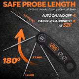 1 Second Instant Read Food Thermometer Rechargeable Meat Thermometer Digital Kitchen Thermometer for Cooking, Grill Thermometer, BBQ Thermometer Waterproof Famoos